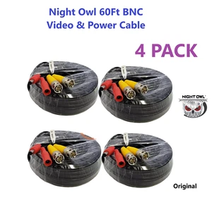 Night Owl 4 PACK 60Ft BNC Video & Power  Cable for Night Owl Security Camera NEW - Picture 1 of 10
