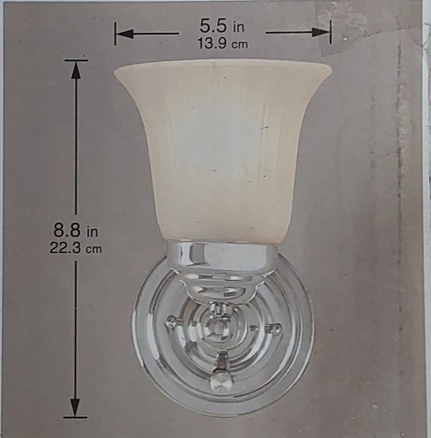 NEW! HAMPTON BAY WALL SCONCE WITH ON/OFF SWITCH IN CHROME Cover