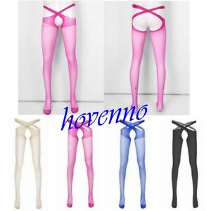 Men's Sissy Body Stockings Pantyhose Crotchless Hollow Out Crossdress Underwear