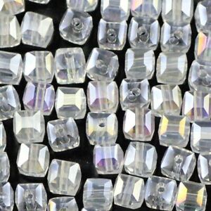 50pcs/lot Square Glass Loose Beads 6mm Austrian Crystal Spacer Bead Jewelry Maki