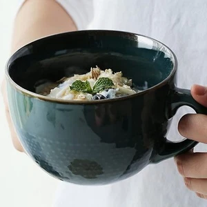 Large Coffee Cup Ceramic Soup Mug with Handles 24 Ounce Oversized Soup Mugs Bowl - Picture 1 of 1