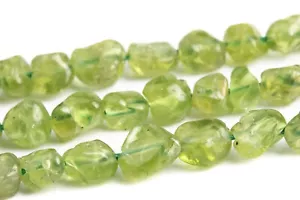 Cuentas de pepita de guijarros de peridoto verde de 4-7 mm grado AA cuentas sueltas de piedras preciosas naturales - Imagen 1 de 4