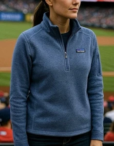 Suéter Patagonia Better XL 1/4 Cremallera Polar Azul Brezo Exterior Cómodo Senderismo - Imagen 1 de 14