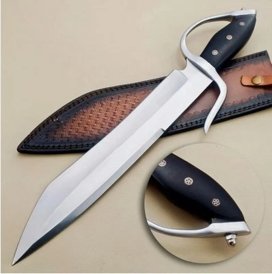 Cuchillo Bowie de Acero Hoja Fija D2 Hecho a Mano Personalizado Caza Supervivencia Camping Foto 1 de 4