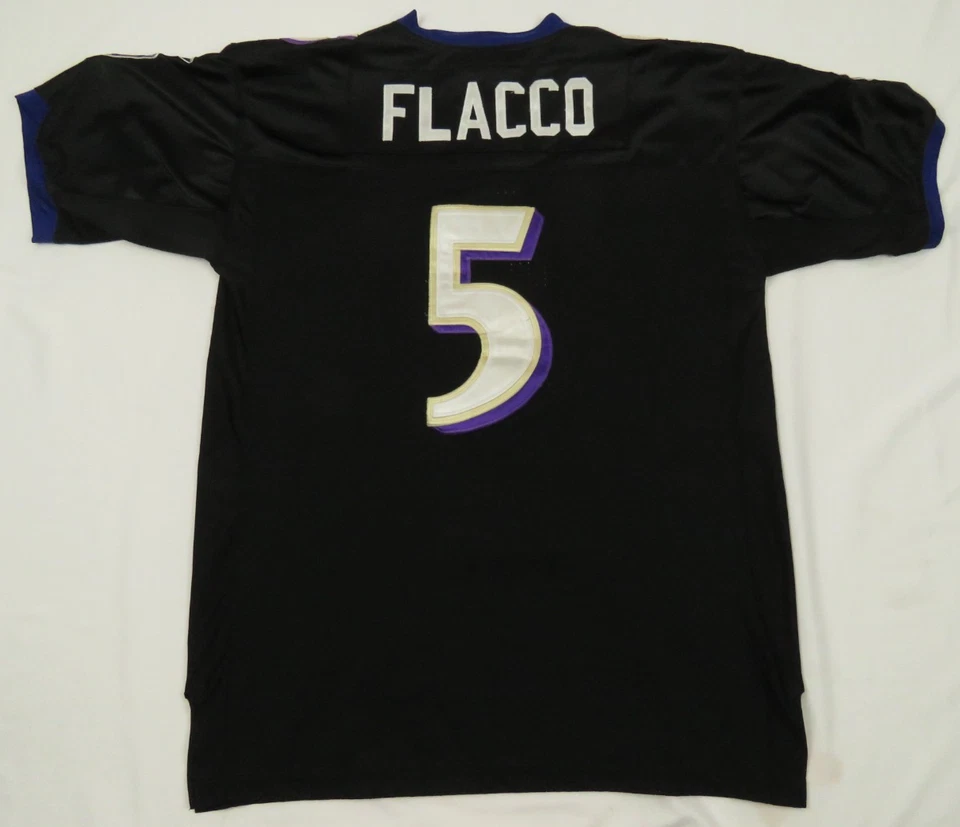 Joe Flacco Baltimore Ravens Fútbol NFL Sobre el Campo Reebok #5 Camiseta Cosida 48 Foto 1 de 4
