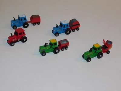 Funrise Micro Action Farm Tractors Diecast x5 LOT 1989 - MORE IN STORE! - Image 1 of 4
