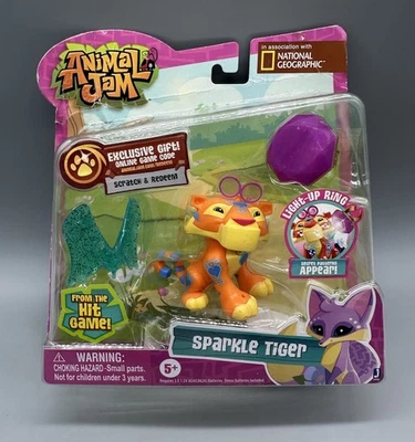 Animal Jam Best Dressed Sparkle Tiger 可动人偶全新!  — 第 1/4 张图片