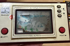 Nintendo Game & Watch Octopus Wide Screen OC-22 Made in Japan Working Tested