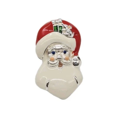 Broche prendedor de Navidad Avon Santa Claus esmalte navideño rojo blanco regalo sombrero solapa Foto 1 de 4