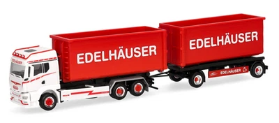 HERPA - MAN TGS TM 6x2 con serbatoio e rimorchio 1+1 assi EDELHAUSER - 1/87 -... - Immagine 1 di 4
