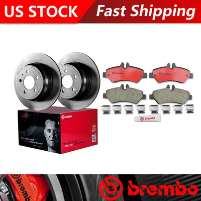 Fits 2007-2008 Dodge Sprinter 2500 Rear Brake Rotors & Ceramic Brake Pads Brembo - Image 1 of 4