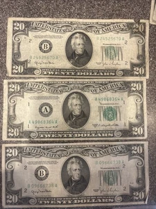 1950 $20 Federal Reserve Note Lot Of 3 - Picture 1 of 2