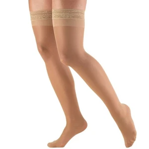 Sheer Compression Stockings, 8-15 mmHg, Women's Thigh High Length, 20 Denier,... - Picture 1 of 8
