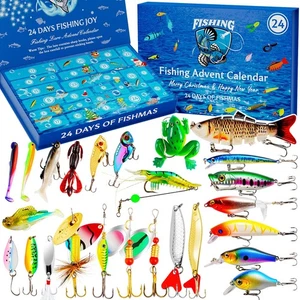Advent Calendar 2025: Fishing Lure 24 Days Christmas Countdown Calendar Adult... - Picture 1 of 9