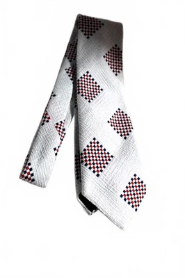 Corbata Damon roja blanca y azul años 70, 3,75 X 55 pulgadas Foto 1 de 4