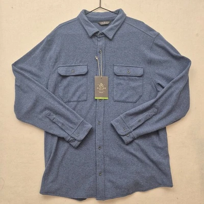 Alpine Design Shirt Men's XL Indigo Heather Wanderful Knit Long Sleeve Button Up - Image 1 of 4
