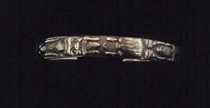 Nothwest Coast Sterling Silver Totem Pole Bracelet - Picture 1 of 6