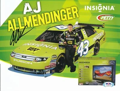 Foto 8x10 firmada/autografiada por conductor de NASCAR AJ Allmendinger PSA/DNA 164367 Foto 1 de 3