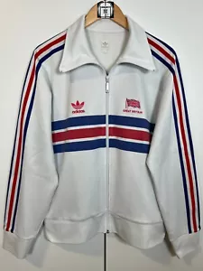 ADIDAS FIREBIRD Beckenbauer Great Britain Jacke Weiß Blau Rot Gr M Retro Vintage - Bild 1 von 18