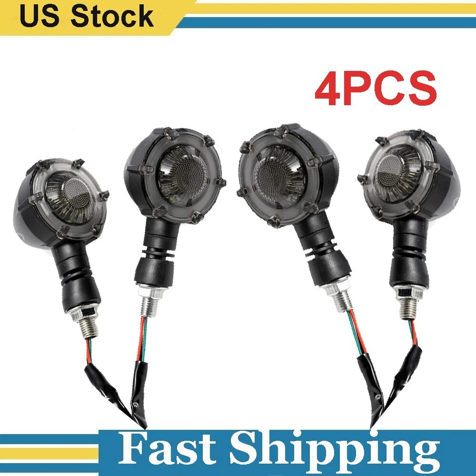 4X Motorcycle 12V LED Turn Signal Lights for Honda CB650 XR250 XR500 CB1100F Foto 1 de 4