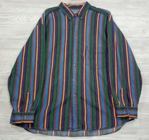 Vintage Introspect Jeanswear Shirt Mens Unisex XL Long Sleeve Striped Button Y2K - Picture 1 of 8