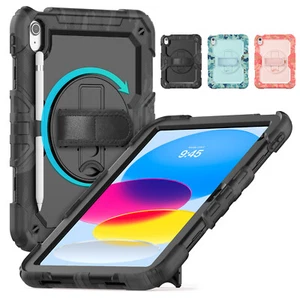 For iPad A16 2025/10th/9th/8th/7th Gen Full Body Case Stand Cover+Shoulder Strap - Picture 1 of 29