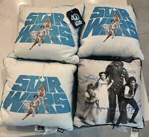 Star Wars 40th Anniversary Throw Pillow &Original Cast Printed Autograph Lot New
