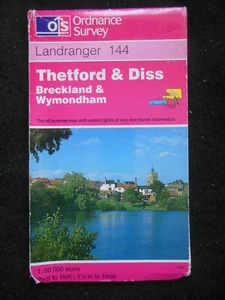 Ordnance Survey Map - Thetford, Diss, Breckland, Wymondham (1996) LR 144 Norfolk - Picture 1 of 1