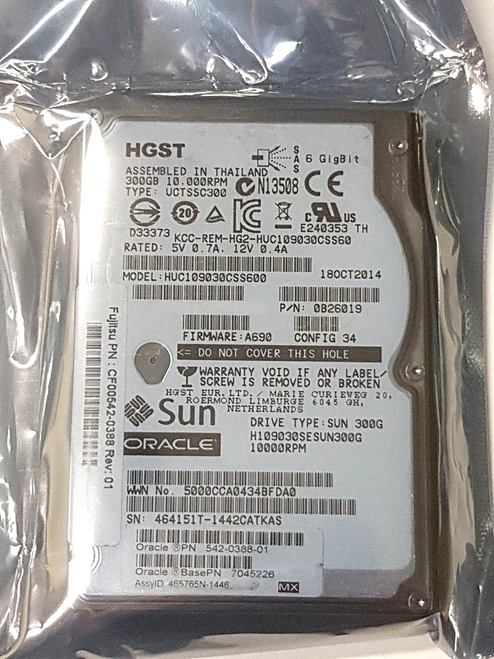 300 GB SAS Hgst HUC109030CSS600 10000rpm 64MB HDD 2.5 " Internal Hard Drive New - Image 1 of 1