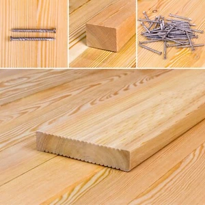 Terrassendielen Komplettbausatz Sib. Lärche geriffelt Länge 2m Komplett 6-80m² - Bild 1 von 12