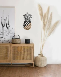 Ananas Holz Metall Wandkunst | Metall Ananas Wanddekor - Bild 1 von 4