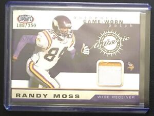 Randy Moss 2002 Pacific Heads Update Game Used Jersey Patch #32 Vikings 188/350