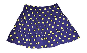 Girls CARTER'S purple yellow polka dot skirt 6 cotton knit LSU cheerleader gold - Picture 1 of 3