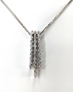 Collar gargantilla de diamantes de oro blanco de 14 quilates de aproximadamente 0,30 quilates, cadena cola de zorro de 16" - Imagen 1 de 6