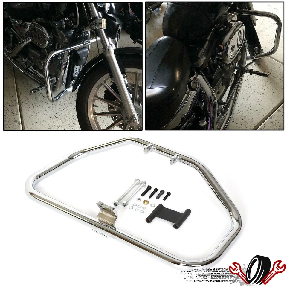 Barra de choque de protección de motor de carretera para Harley Davidson Sportster 883 1200 1984-2003 Foto 1 de 4