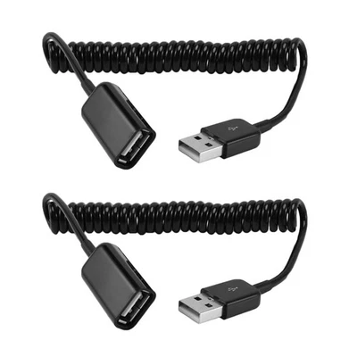 2X Spirale Enroulée USB A Mâle À A  Adaptateur Câble Adaptateur 1M 38685 - Photo 1/4