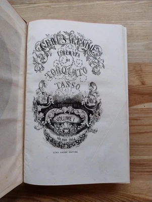 Gerusalemme liberata Torquato Tasso Sacchi Editore 1844/42 2 volumi unico tomo - Immagine 1 di 4