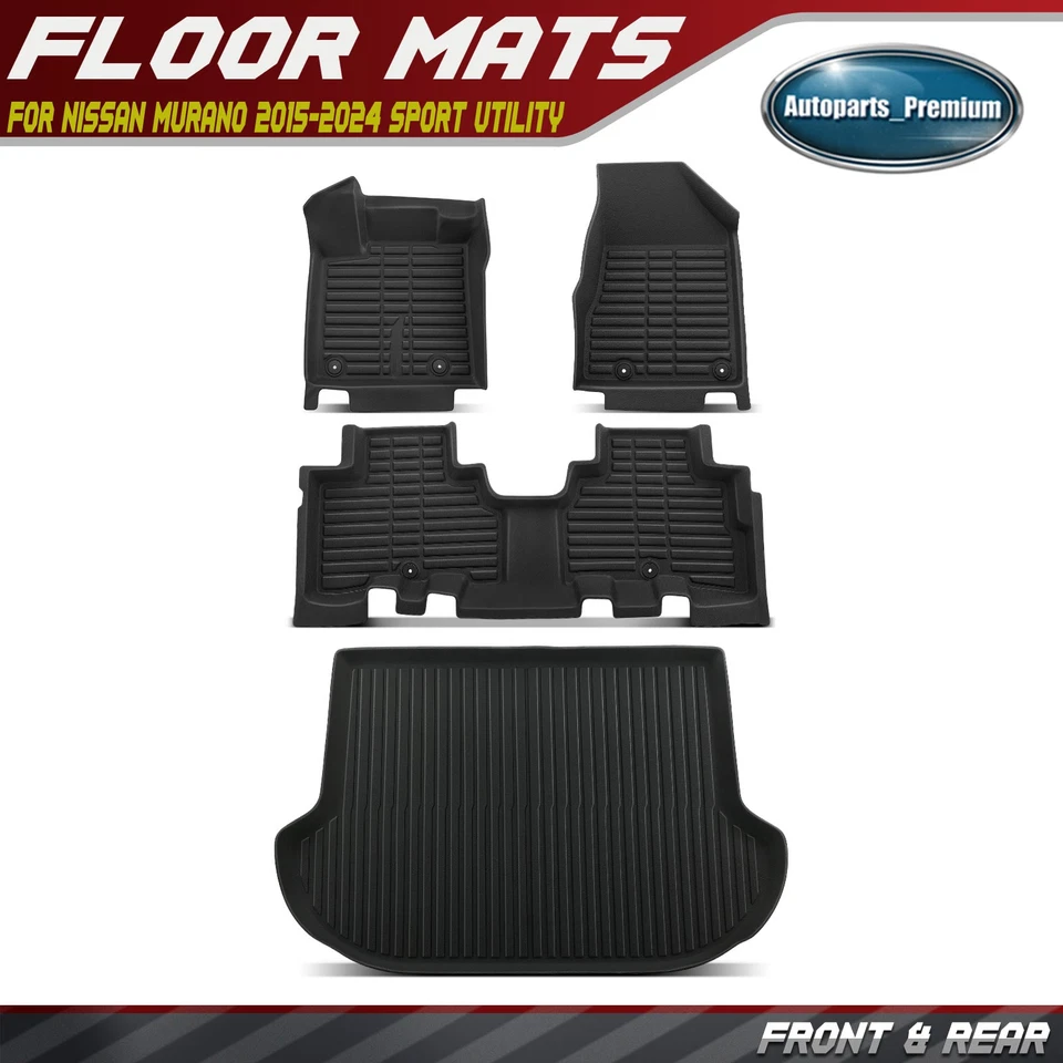 4 piezas alfombrillas delanteras y traseras para Nissan Murano 2015-2024 deportivo utilitario Foto 1 de 4