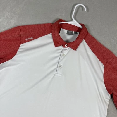 Ping Golf Shirt Men's Size Medium Short Sleeve Sensor Cool Polo White Polyester - Image 1 of 4