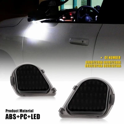 2x White LED Under Side Mirror Puddle Light Accessories For RAM 1500 2011-2022 E - Image 1 of 4