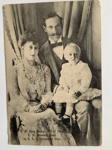 King Haakon VII of Norway, Queen Maud, Crown Prince Olav (1911) Postcard - Picture 1 of 2