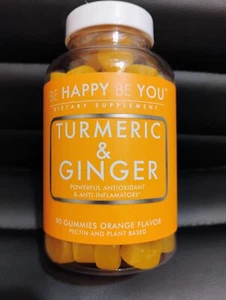 Be Happy Be You Turmeric & Ginger Anti-oxidant Anti-Inflammatory 90 Gummies - Picture 1 of 4