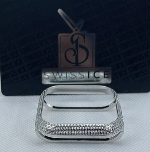 Custom Stainless Steel 1.0ct Genuine Diamonds Bezel/Case For Apple Watch 44mm - Picture 1 of 6