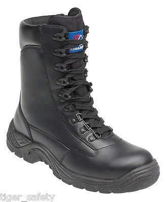 Himalayan 5060 S1P SRC Black Leather Steel Toe Cap High Leg Zip Up Safety Boots