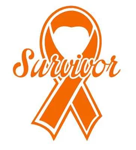 Custom4"x5" Orange Ribbon-LEUKEMIA Cancer Awareness/Survivor-Vinyl Decal sticker - Picture 1 of 1