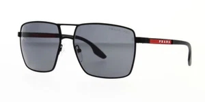 PRADA PS 50WS DG002G BLACK POLARIZED DARK GREY 59MM MEN'S SUNGLASSES NEW  - Picture 1 of 6