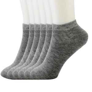 Lot Gray Ankle/Quarter Crew Men's Sport Socks Cotton Low Cut Size 9-11,10-13 - Picture 1 of 2