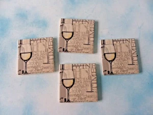 Thirstystone Set Of 4 Decorative Absorbent Coasters Wine Time Theme - Picture 1 of 4