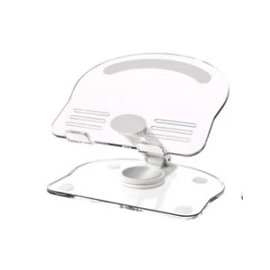 Acrylic Tablet Stand Desktop Foldable Holder 360° Rotation Base Clear Bracket - Picture 1 of 14
