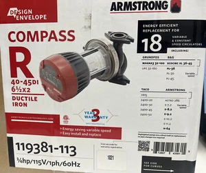 Armstrong 119381-113 R40-45DI Compass Circulating Pump Design Envelope Duct Iron - Picture 1 of 20